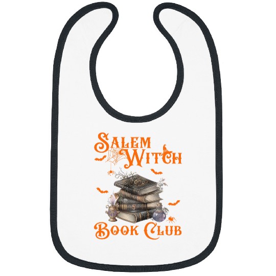Book Fun Salem Witch Book Club Funny Halloween Witch Costume Womens Bibs
