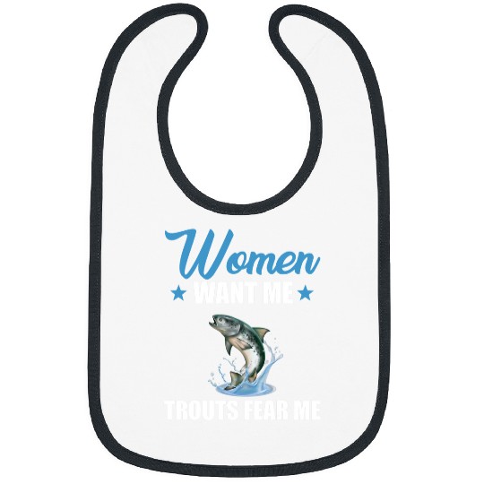 Fishing Fun Funny Trout Fishing For Men Outfit Rainbow Trout Fish Bibs