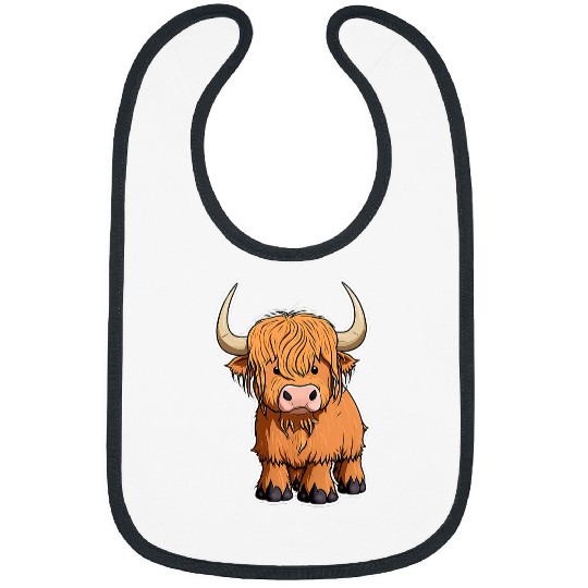 Cow Pet Cute Scottish Highland Cow Cattle Hairy Cow Woman kids 01 Bibs