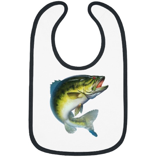 Fishing Fun realistic Largemouth Bass fish Fisherman for lover Fishing Bibs