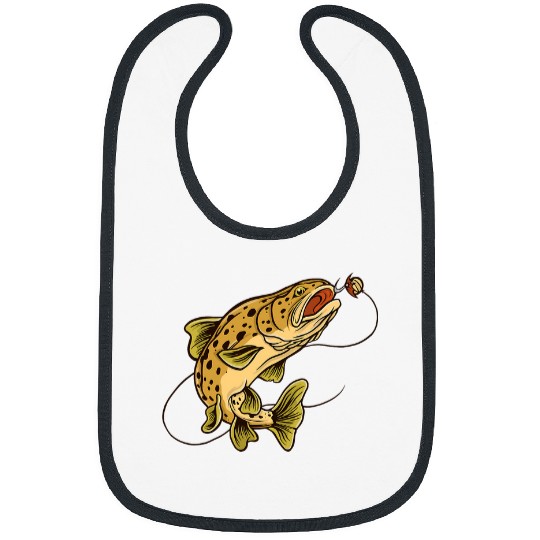 Fishing Fun Funny trout fishing graphic for men women children Bibs