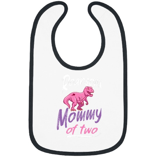 Dinosaur Pet Roarsome Mommy Of Two Kids Mothers Day Mamasaurus Bibs