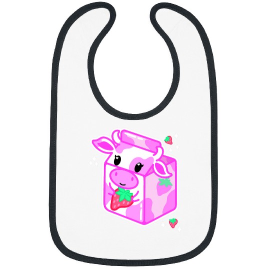 Cow Pet Strawberry Milk Kawaii Strawberry Cow Milk Carton Japanese Bibs