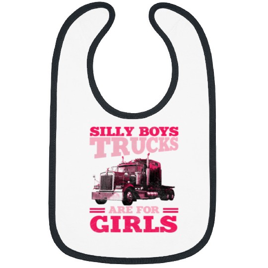 Truck Fun Trucker Gifts Tractor Trailer 18 Wheeler Trucks For Girls Bibs