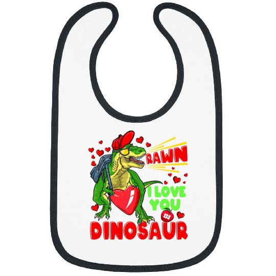 Dinosaur Pet Trex Valentines Day Rawr Means I Love You in Dinosaur1 Bibs