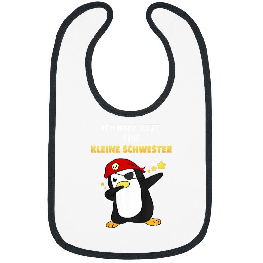 Penguin Pet Kids Big Brother Habe Little Sister Pirate Bibs