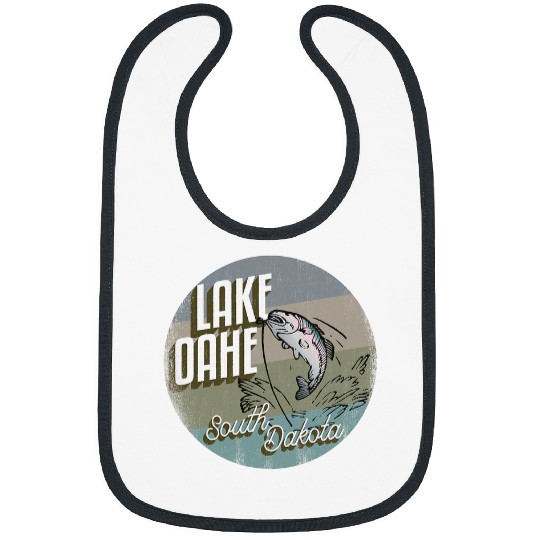 Fishing Fun Lake Oahe South Dakota Souvenir Fishing vintages Style Salmon Bibs