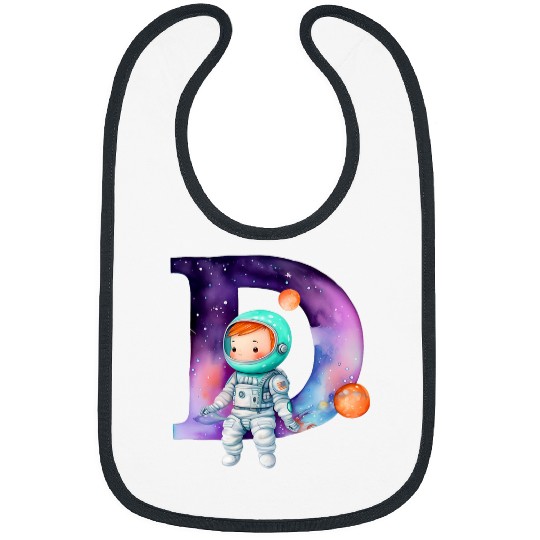 Astronaut Job Space Astronaut Letter D Name Monogram Initial Galaxy Planet Bibs