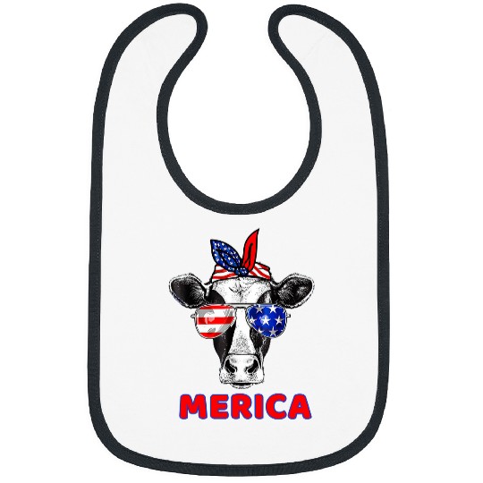 Cow Pet vintages Patriot Cow 4th of July American Flag Merica Farmer 290 Bibs