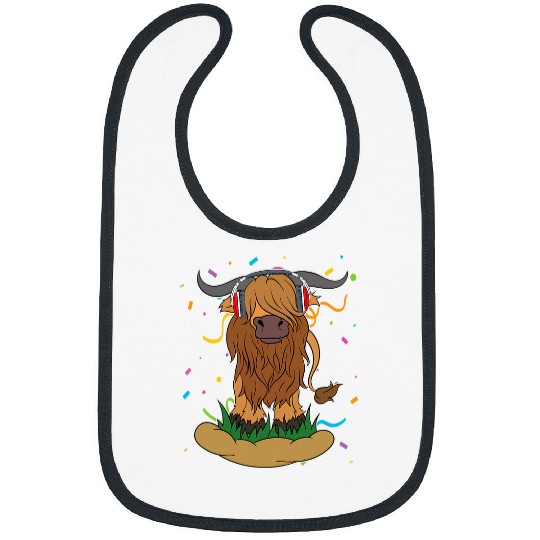 Cow Pet Funny Party Animal Farmer Scottish Highland Cow 01 Bibs