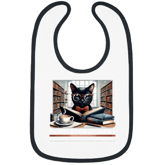 Book Fun Read Banned Books Drink Coffee Fight Evil Book Lovers Bibs