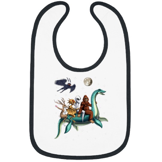 Bigfoot Pet Cryptid Bigfoot Jackalope Mothman Loch Ness Monster Bibs