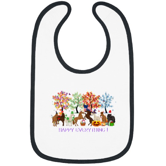 Horse Pet Happy Everything Horses Seasons All Year Tree Lover Horse Bibs