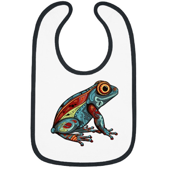 Frog Pet Frog Native American Indian Style Art Pacific Northwest Bibs