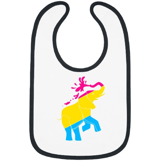 Elephant Mammal LGBT Pan Pride Month Pansexuality Flag Elephant Pansexual Bibs