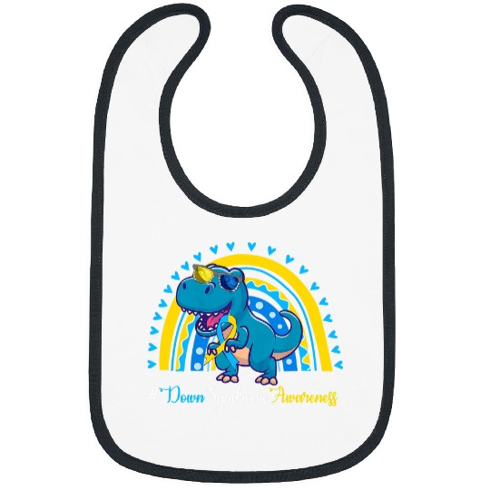 Dinosaur Pet World Down Syndromes Awareness Boho Rainbow Dinosaur Dino Kid Bibs