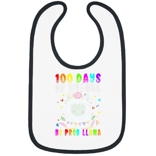 Llama Pet 100 Days of School No Probllama Llama 100th day Teacher Kids 4 Bibs