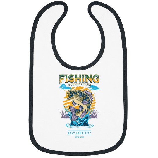 Fishing Fun Country Club Big Mouth Bass Perch Fishing Bibs