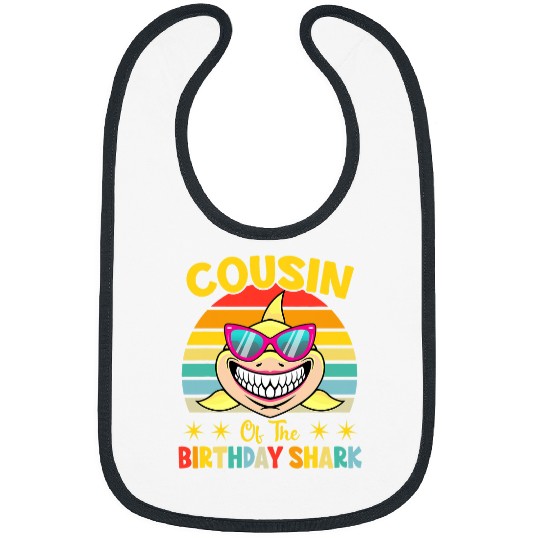Shark Pet Cousin Of The Shark Birthday Family Matching Birthday Cousin Bibs