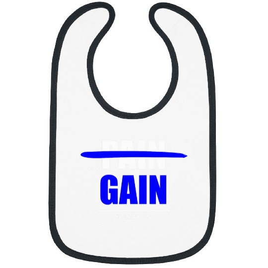 No Pain no Gain blue Workout Fitness Motivation Gym Sayings Bibs