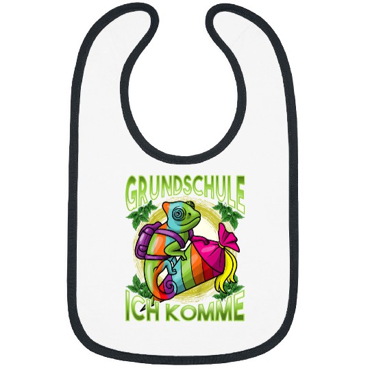 Chameleon Pet Kids First Day at School School Cone Bibs