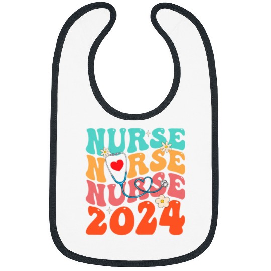 nurses Job Cute Groovy Stethoscope nurses Life Nursing nurses Week 0038 Bibs
