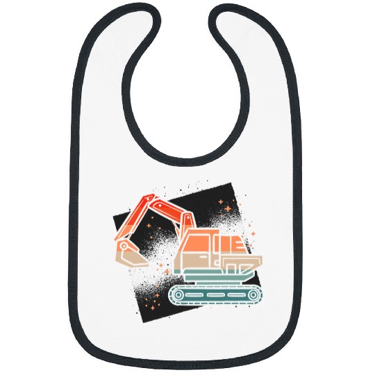 Excavator Fun Construction Work Excavator Lover Kids Toddlers Excavator 1 Bibs