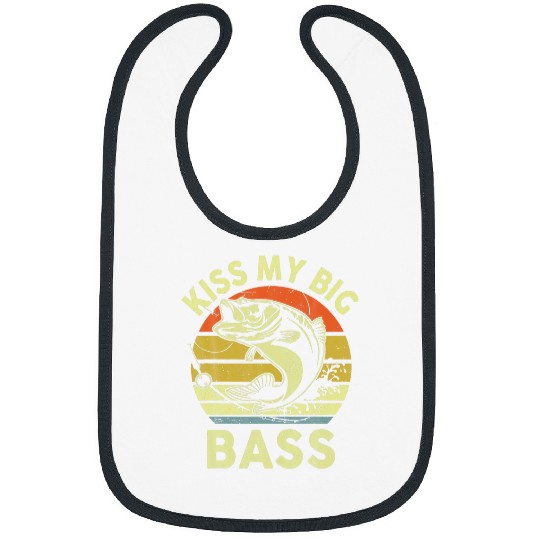 Fishing Fun kisss My Big Bass Fish Dad Kids Youth Boy Women Funny Fishing Bibs