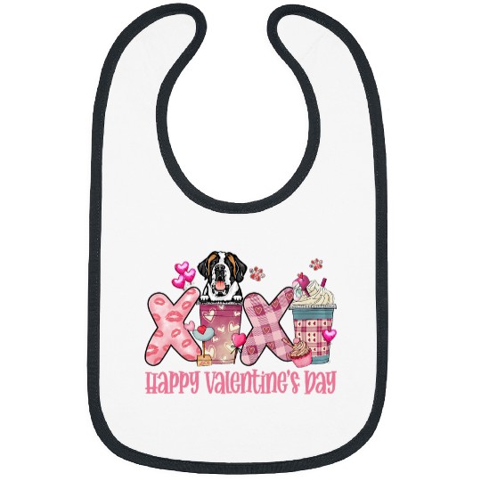 Saint Bernard Pet XOXO Happy Valentines Day Coffee Bibs