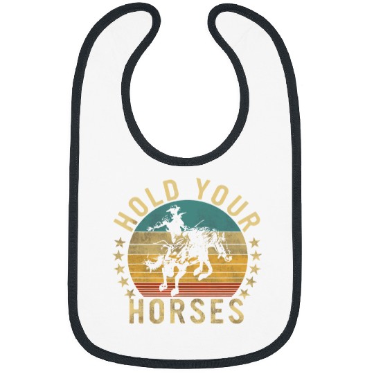 Horse Pet vintages Cowboy Hold Your Horses Retro Western Bibs