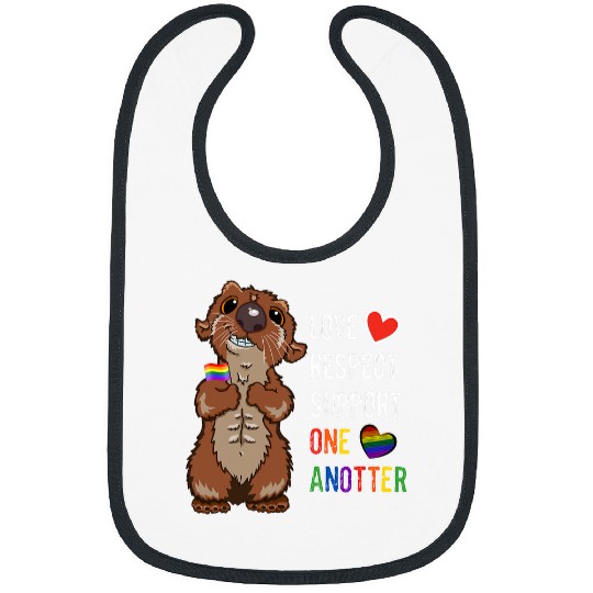 Otter Pet Orlando LGBTQ Gay Pride Love Respect Support Cute Otter Red Bibs
