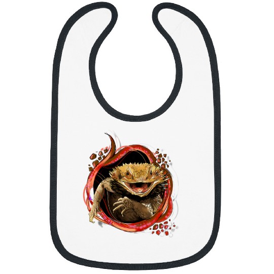 Komodo Pet Chameleon Lover Lizard Watercolour Bibs