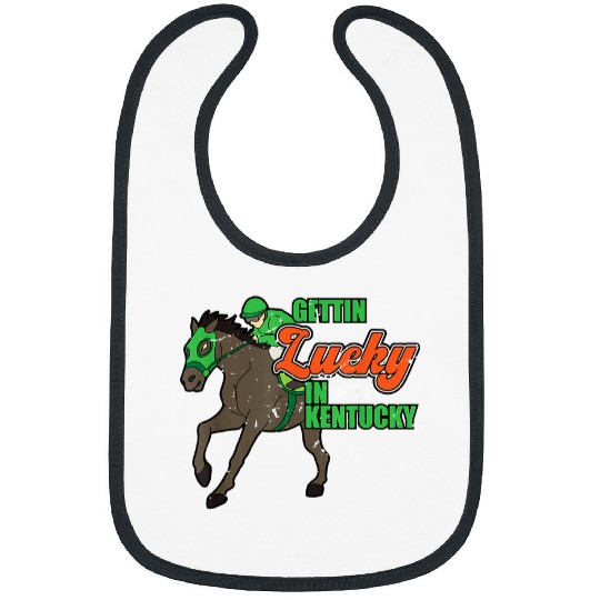 Horse Pet vintages Getting Lucky In Kentucky Funny Horse Racing Lover Bibs