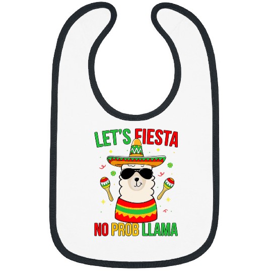 Llama Pet Lets Fiesta No ProbLlama Llama Cinco De Mayo Mexican Fiesta Bibs