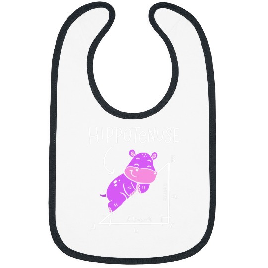 Hippo Pet Geometry Funny Math Lover Hypotenuse Costume Bibs