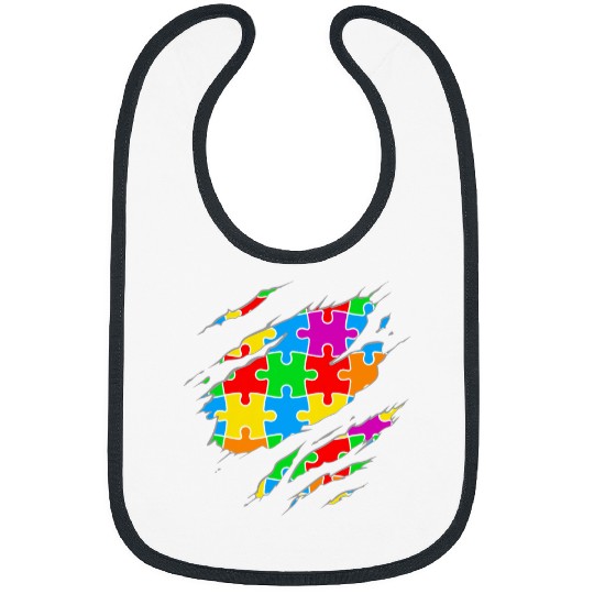 Autism Puzzle  Kids Puzzle Sayings Graphic Plus Size Bibs