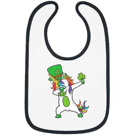 Unicorn Pet St Patricks Day Rainbow  Unicorn Lepricorn Green Bibs