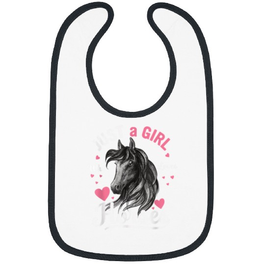 Horse Pet Just a Girl Who Loves Horses Watercolor Horse For Teen Girls Bibs
