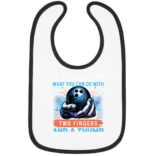 Sport Bowling Two Fingers and a Thumb Bowling Bowling League 1 Bibs