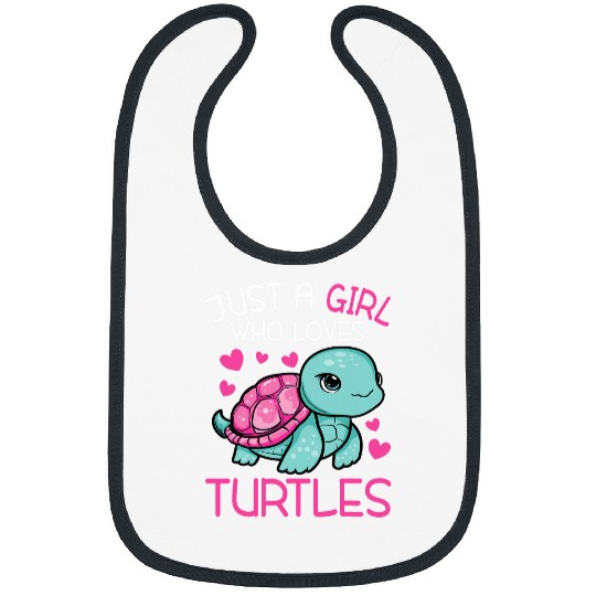 Turtle Pet Just A Girl Who Loves Turtles Sea Turtle Lover Kids Toddlers Bibs