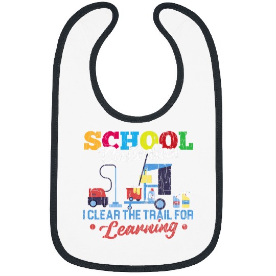 School Custodian Clear Trail For Learning Janitor Graphic Bibs