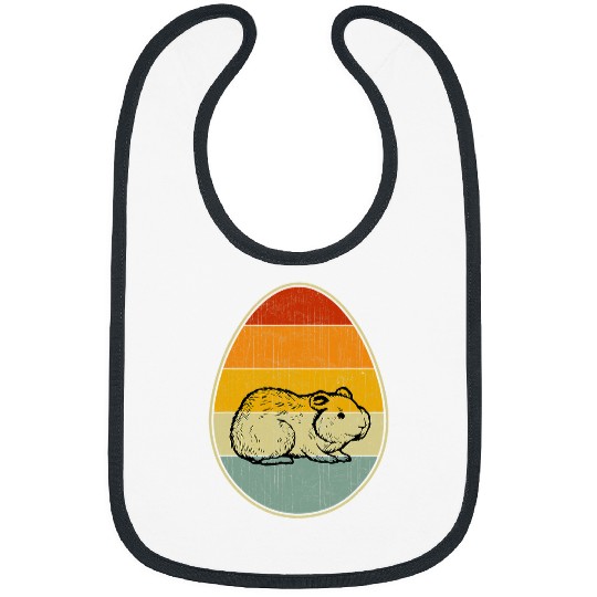 Hamster Pet Retro Style Easter Egg Graphic Funny Easter Day Hamster Bibs