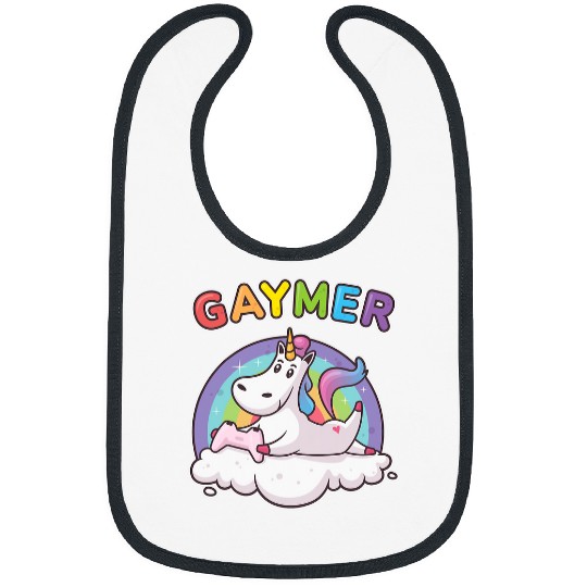 Unicorn Pet Gaymer Video Gamer Unicorn Lover LGBTQ Gay Pride Support Bibs
