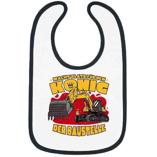 Excavator Fun King of the Construction Site Construction Aid Excavator Driver Masonry Civil Builder Bibs