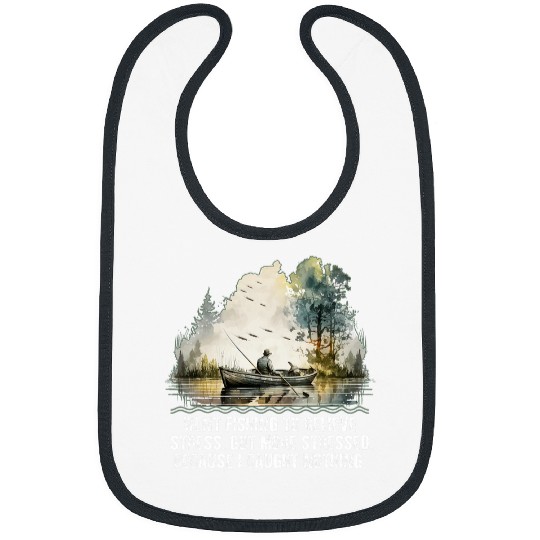 Fishing Fun Went Fishing to Relieve Stress Funny Ocean Humor Sea 1 Bibs