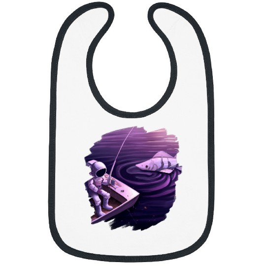 Fishing Fun Astronaut Fishing Boat Space Ocean Lake Cool Fish Artistic 85 Bibs