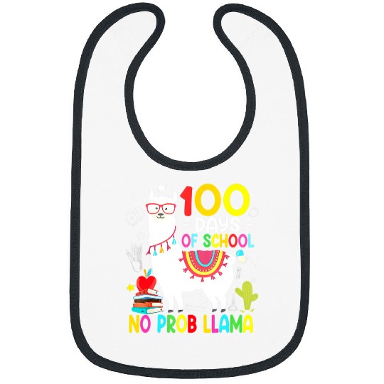 Llama Pet 100 Days Of School No Probllama Llama 100th Day Teacher Kids 2 Bibs