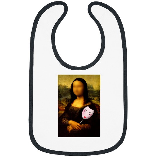 Funny Mona Lisa Art History Geisha Leonardo da Vinci Leonardo Da Vinci Bibs