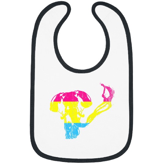 Elephant Mammal LGBT Pansexual Elephant Pan Pride Africa Animal LGBT Pansexual Bibs