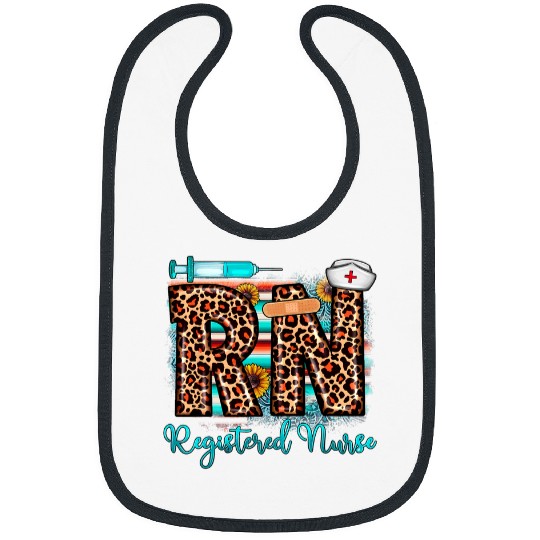nurses Job Western Leopard Print RN Registered nurses Gifts Sunflowers Bibs